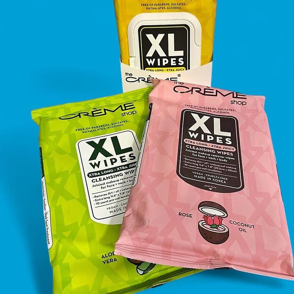 The Crème Shop XL Cleansing Wipes VARIETY PACK (3 Different Kinds) - BNIB